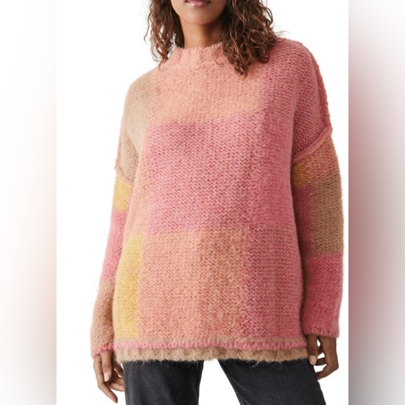 NWT Free People Domino Prairie Sunset Alpaca Wool Blend Pullover Knit Sweater. - Picture 4 of 17